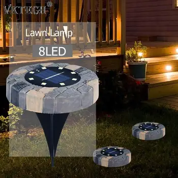 

4pcs LED Solar Buried Lamp Spike Waterproof Ground Light Solar Lights for Outdoor Garden Decoration Lawn Lamp 8/16LEDs