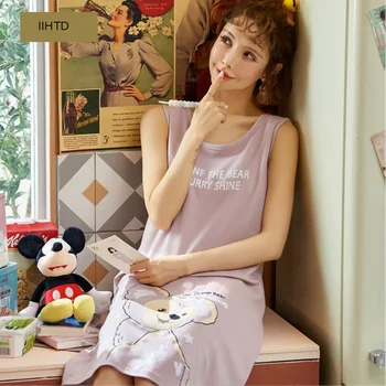 

Cute Nightdress Women Sleepwear Homewear Nightwear Baju Tidur Pajamas Pyjamas Fresh Loose Korean Sleepwear Pregnant Dress