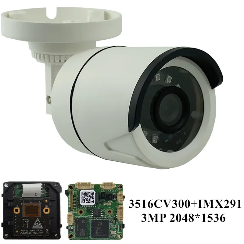 Камера StarLight 3516CV300 + Sony IMX291 IP Bullet 3MP 2048*1546 24 светодиода Onvif Интеллектуальное