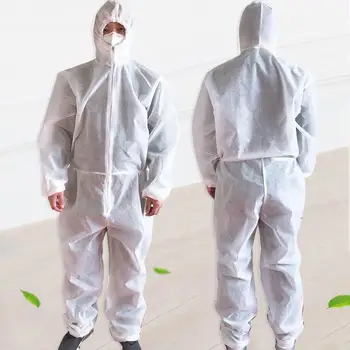 

Unisex Disposable Non Woven Hood Isolation Gown Waterproof Protection Coverall environmental-friendly material, soft comfortable