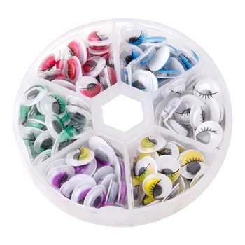 

150Pcs 10mm Half Round Plastic Eyes Cabochon Wiggle Googly Eyes for Craft Making