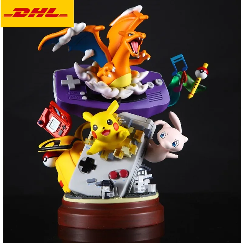 9" Cartoon Animal Statue Pikachu Bust Charizard Full-Length Portrait Feature Decoration GK Action Figure Toy BOX 23CM V664
