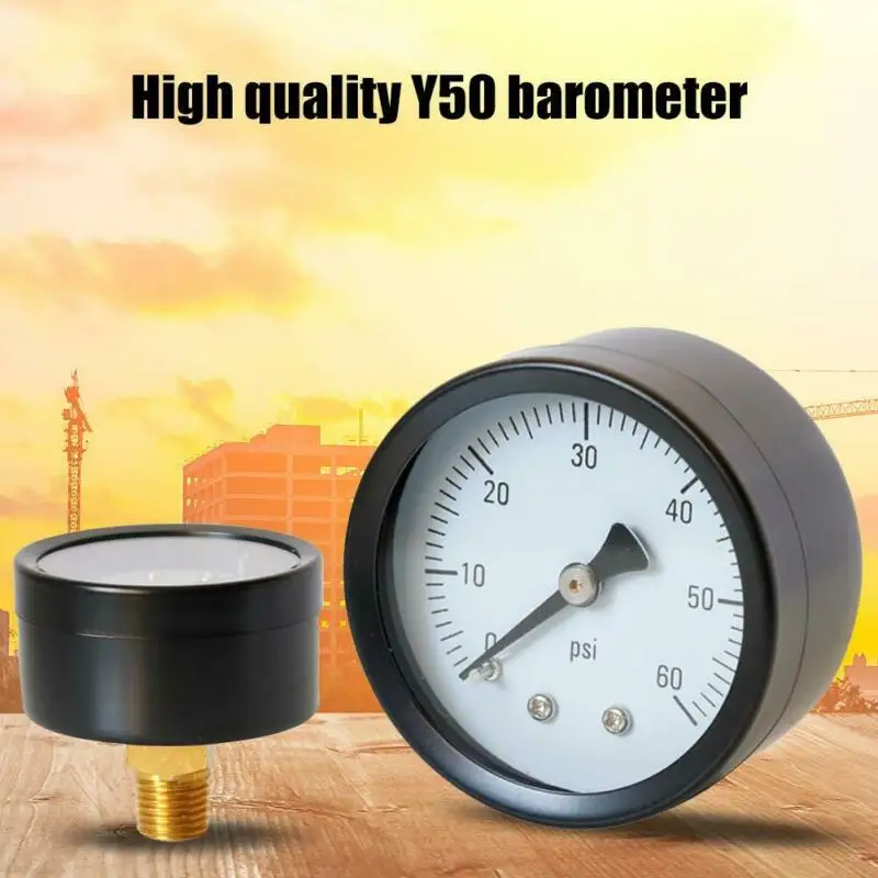 1/4 NPT манометр для воздушного компрессора 0-60psi осевой