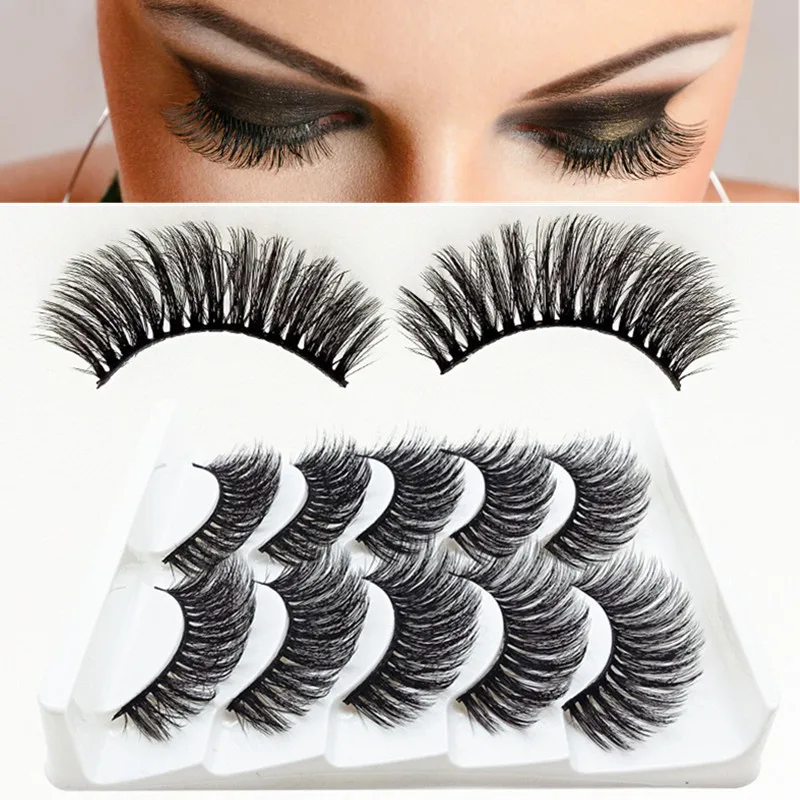 

5 pairs of eyelashes handmade mink lashes 5D lashes thick multi-layer lashes natural eyelash extension extended makeup tools