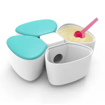 

Baby Milk Powder Formula Dispenser Container Children Portable PP Case for Four-Trellis Storage Flower Shaped Sealed Feed Box