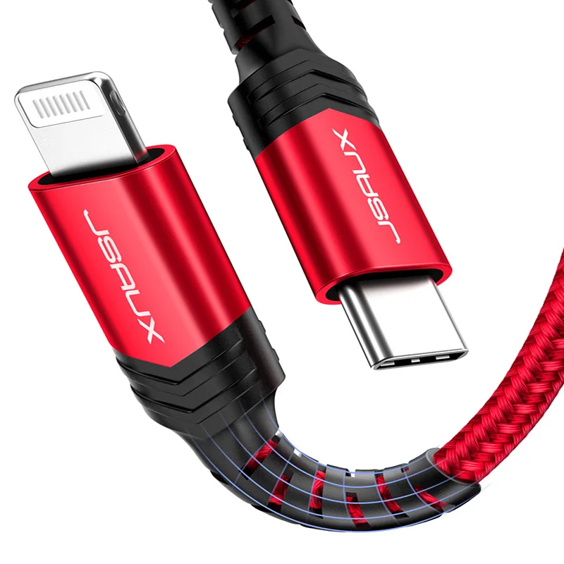 JSAUX [MFi Certified] PD кабель совместим с iPhone 11/11 Pro/11 Pro Max/X/XS/XR/XS Max/8/8 Plus, поддерживает подачу питания