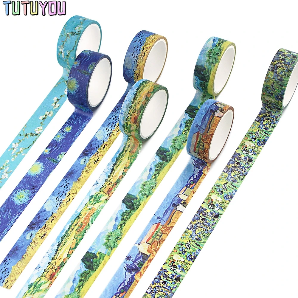

PC1849 Van Gogh Series Painting Washi Tape Set Adhesive Tape DIY Decoration Sticker Scrapbooking Diary Masking Tape
