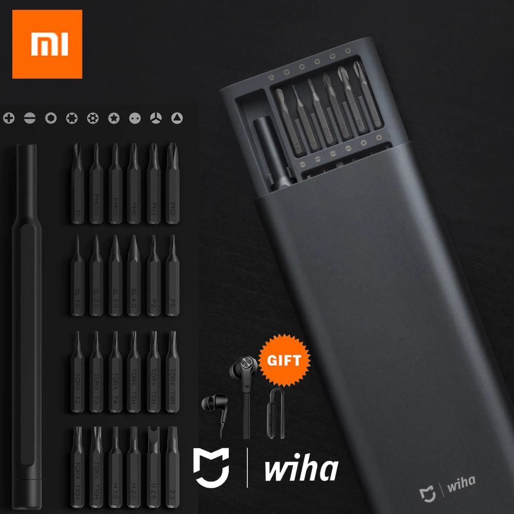 

Xiaomi Mijia Wiha Original Daily Use Screwdriver Kit 24 Precision Magnetic Bits AL Box Screw Driver Smart Home Set Hand Tools