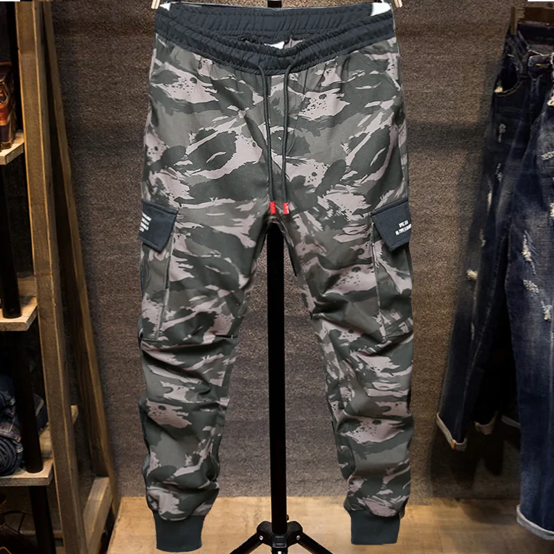 calça de moletom camuflada masculina plus size calças de corrida calças de hip hop verde roupas esportivas de algodão para homens