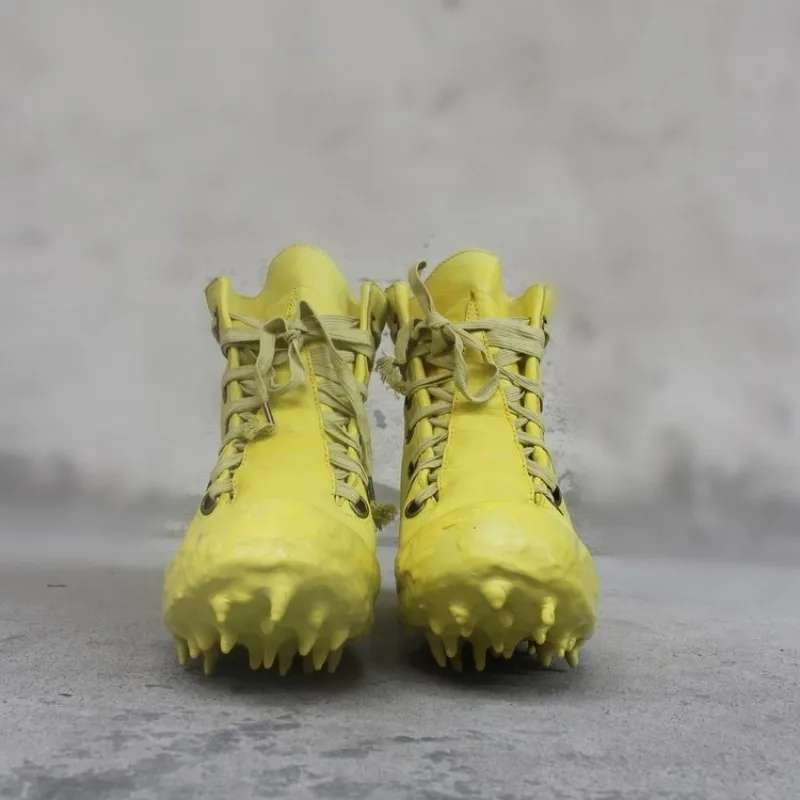 Дизайнерские мужские высокие винтажные кроссовки на плоской подошве ручной работы из воловьей кожи ботильоны высокого качества Повседневная защитная обувь роскошные кроссовки