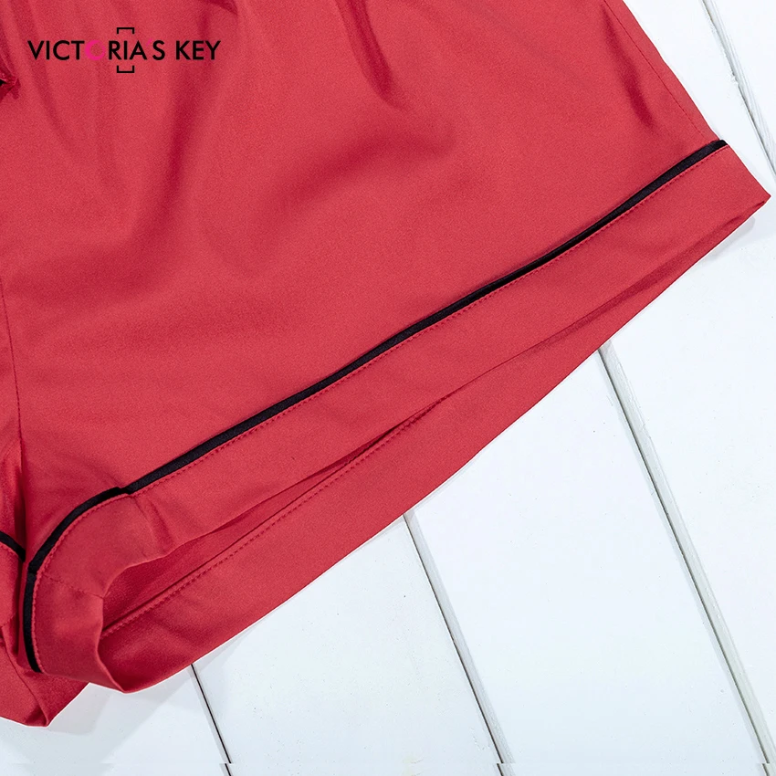 Викторианский ключ полосатая Лоскутная Красная атласная пижама на бретельках для женщин из двух частей шорты с бантиком Комплект для сна повседневная женская пижама с v-образным вырезом