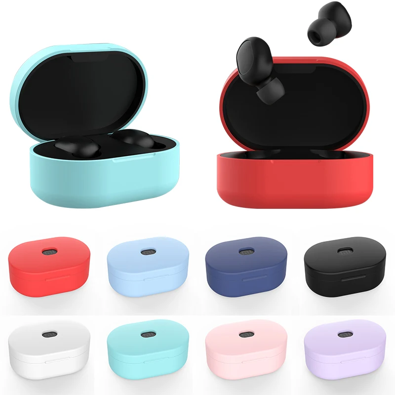 Чехол для Xiaomi Airdots 2 Tws Redmi S однотонный силиконовый защитный чехол гарнитуры
