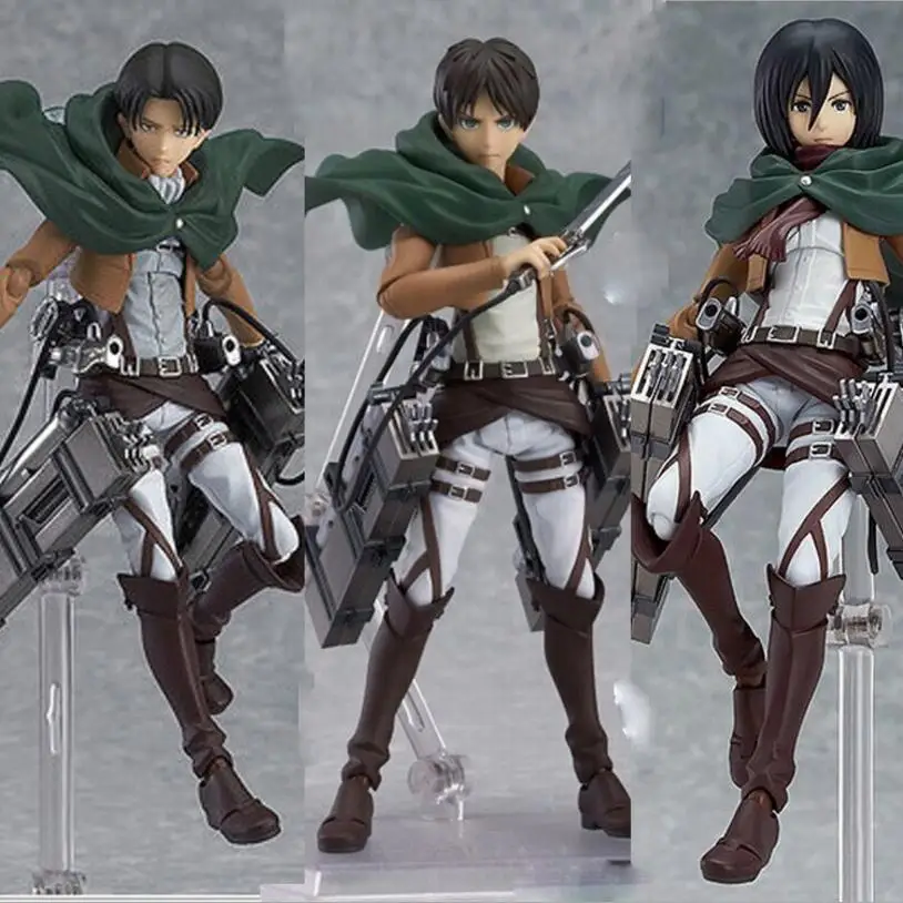 Nuovo Attack On Titan Levi Action Figure Anime Figma 203 207 213 Eren Jaeger Mikasa Ackerman Levi Riville Figure Modello Giocattolo Regalo