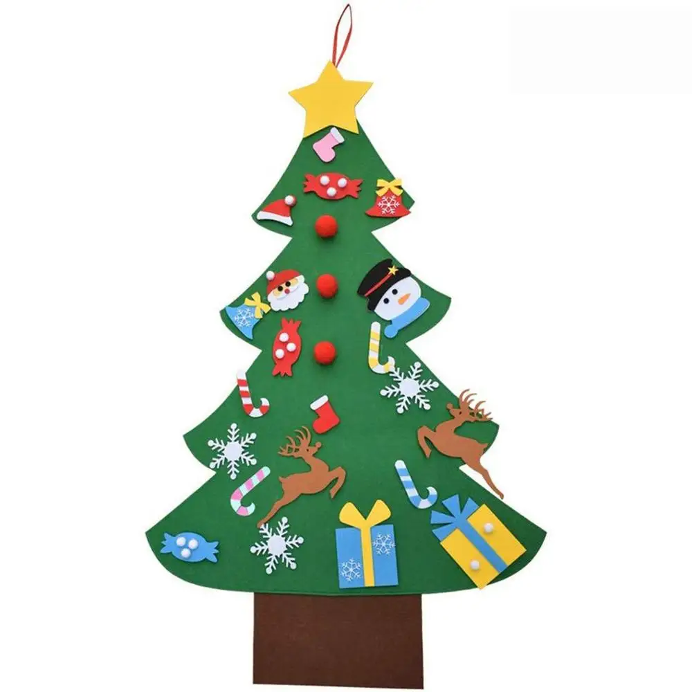 

2019NEW DIY Felt Christmas Tree New Year Gifts Kids Toys Artificial Tree Wall Hanging Ornaments Christmas Decoration for Home
