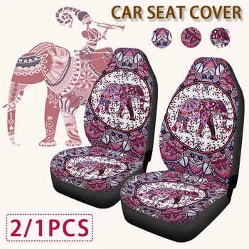 

Universal Elephant Print Car Front Seat Cover 3D Printing Patterns Autos full Cushion Fit For Most Cars Animals Car Interior