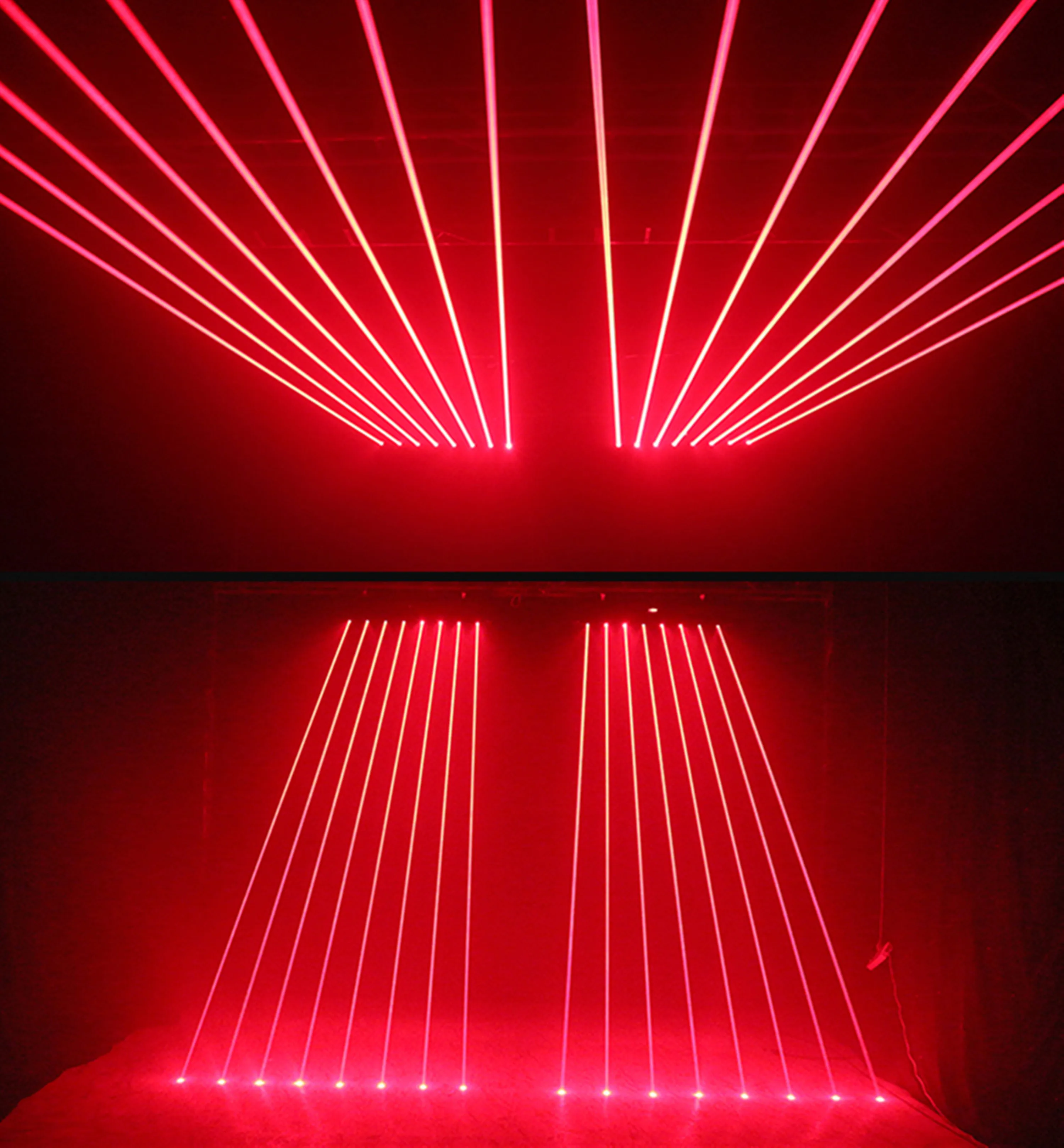 Barra ocho ojos luz Laser lento cabeza móvil 8 ojos luces Laser Luz a todo color mostrar rojo verde RGB color haz Laser proyecto
