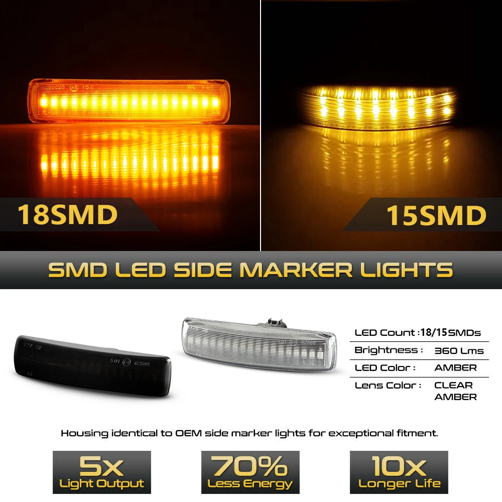 2Pcs LED Turn Signal Dynamic Side Marker Lamps Repeater Indicator Light For Land Rover Discovery 3 4 Rover Sport L320 Freeland 2