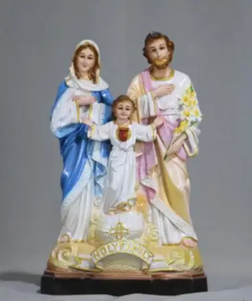 Jesus Christ taught to present Figure Statue art Sculpture Crafts Blessed are three mem Figurine decorationbers holy family metal model jesus christ saint michael statue religious prayer miniatures figurines base car decorations family scene home decor