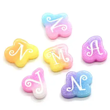 

20/100pcs 14MM Mixed Rainbow Color Letter Resin Cabochon Flatback Decoration Crafts Embellishments For Scrapbooking Diy Accessor