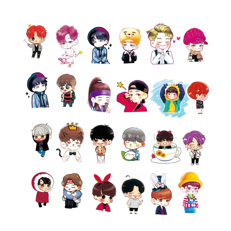 Many Styles Cartoon Kpop Stickers Pvc Naklejki Waterproof Pull Rod Boxes Pegatinas For Motorcycles And Cars Graffiti Sticker Stickers Aliexpress