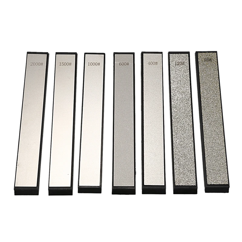 Goede 80 200 Grain Diamant Slijpen Hoek Slijpsteen Slijpen Professionele Sharpener Tool Bar 7 Pack