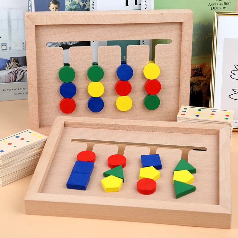 

Four Color Shape Matching Plate Early Learning Aids puzzles for kids wooden toys learning toys children daycare supplies puzzles