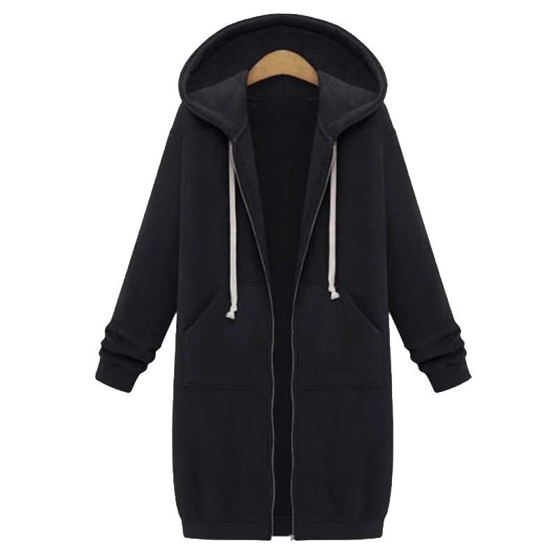 

Oversize Hooded Sweatshirt for Women Hoodie Jacket Autumn Solid Long Sweatshirts Female Casual Plus Size 5XL Jackets Coats