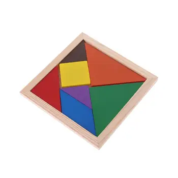 

Kid Baby Wooden IQ Game Jigsaw Intelligent Tangram Brain Teaser Puzzle Toy R9UE