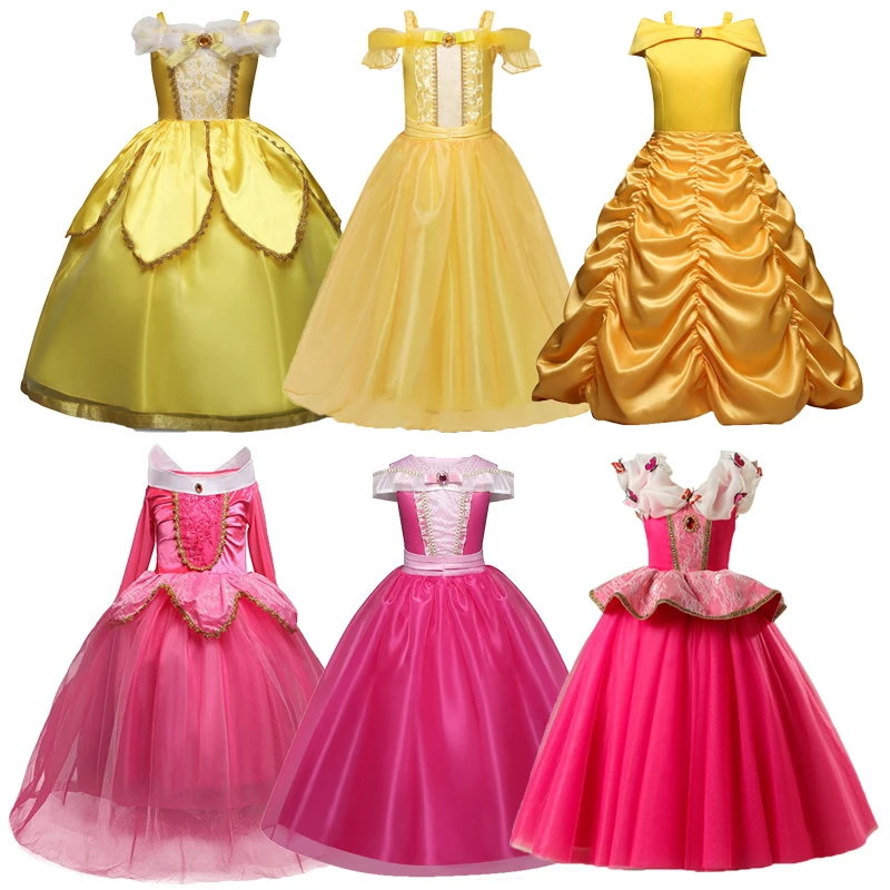 

Cosplay Costume Dress Beauty and The Beast Costume Fancy Halloween Costumes Carnival Birthday Party Ball Gown Girls Dresses