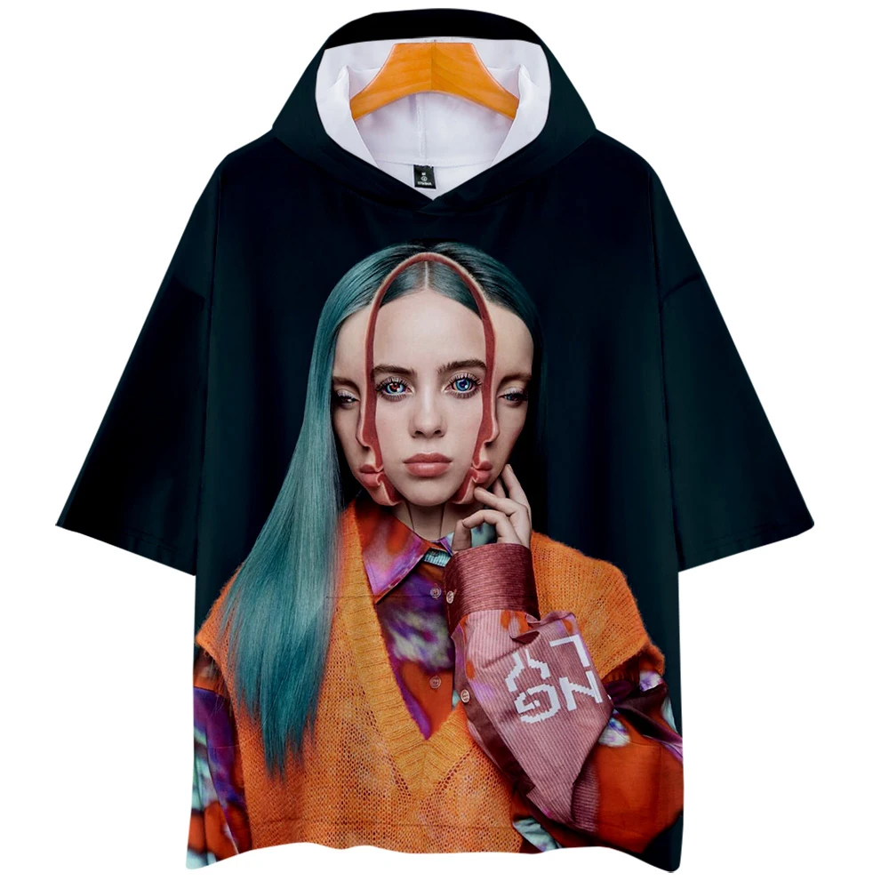 Billie Eilish 3D толстовки Новинка короткий рукав мода лето/весна футболка классная и дышащая футболка с коротким рукавом