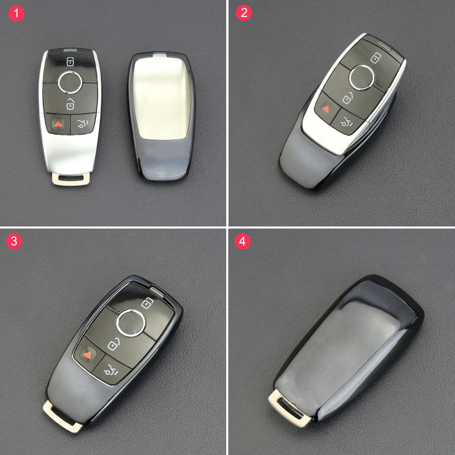 Black Soft Car Key Fob Case Cover Holder Accessories For Mercedes-Benz New  A C E S GLE CLS W177 W205 C205 W213 W222 W167 C257