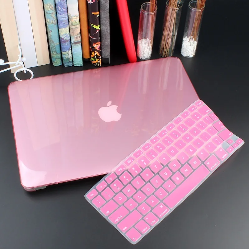 Чехол для ноутбука 4 в 1 для MacBook Air 11, 13 дюймов и Pro retina 13,3, 15,,,, кристально Матовый Жесткий чехол для клавиатуры - Цвет: Crystal Pink