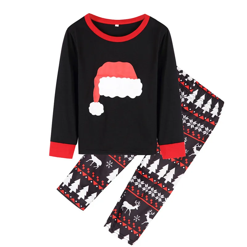 Осенние одинаковые рождественские пижамы для всей семьи комплекты пижам детская Рождественская одежда для сна для взрослых одежда для сна Семейный комплект повседневной одежды E0281