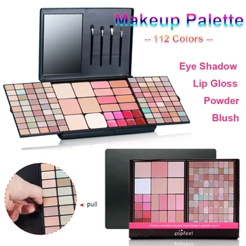 

112 Colors Makeup Kit Professional Eyeshadow Palette Foundation Powder Lipstick With Mirror Brush Cosmetics Women Beauty Makeup