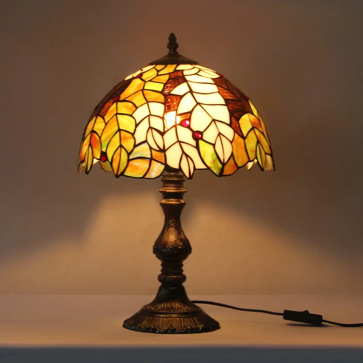 

Tiffany Table Lamp Stained Glass European Baroque Classic for Living Room E27 110-240V