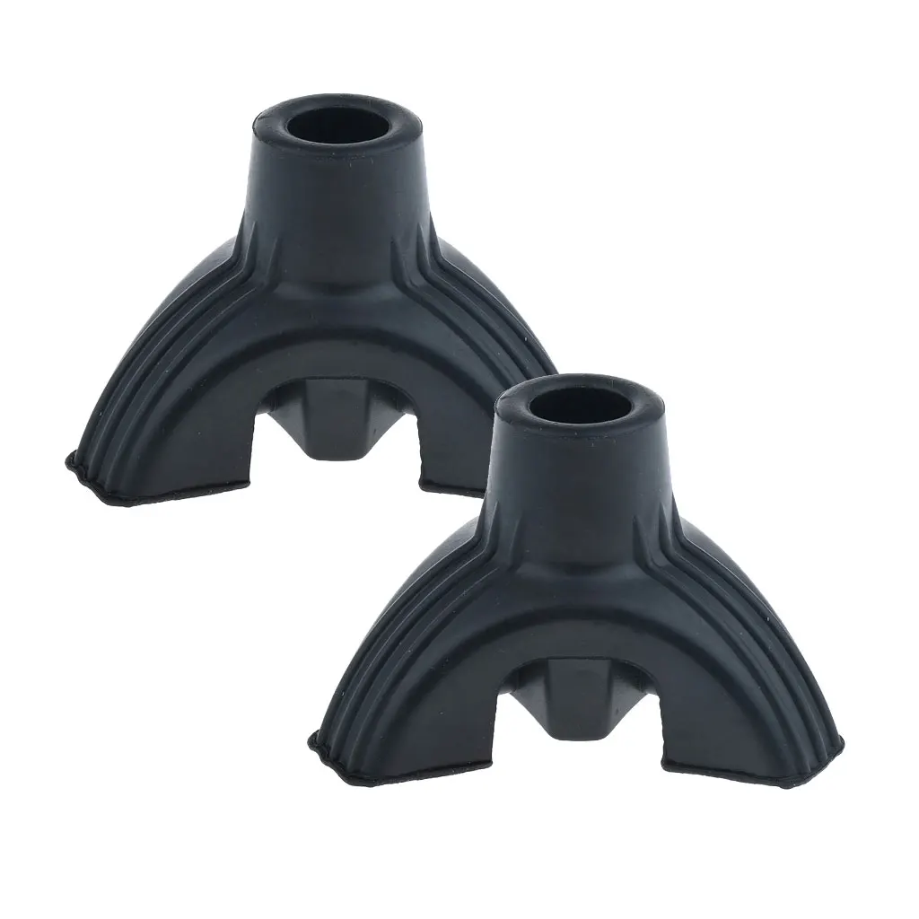 2 Pieces Black Durable Tripod Rubber Tips Bases for Elderly Senior Cane Walking Stick Crutches 16mm 5/8 inch