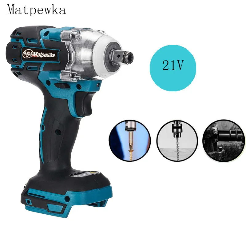 

21V electric brushless impact wrench, rechargeable 1/2 socket wrench, power tool, no battery, no accessories