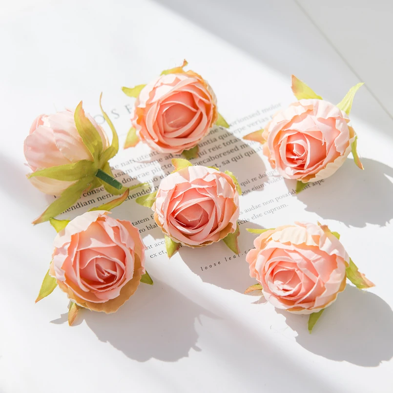 Elegant Silk Rose Bud Heads - Decorative Wreath & Faux Floral Accents