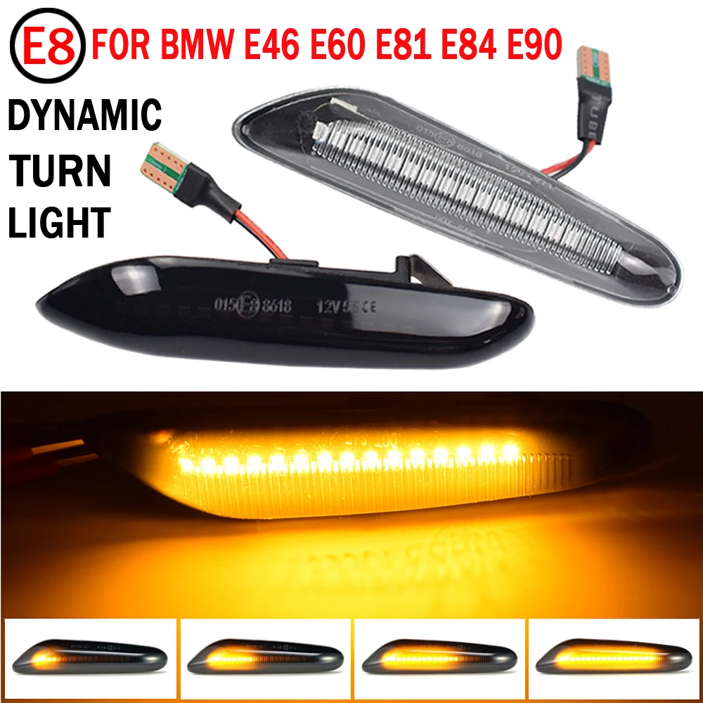 2 шт. Динамический светодиодный указатель поворота для BMW E90 E91 E92 E93 E60 E87 E82 E46 |