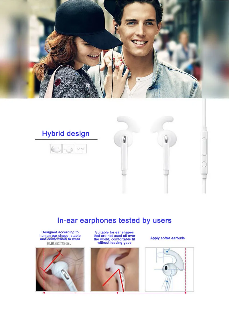 Samsung  S6 S7 Headsets EO-EG920 With Built-in Mic 100% Original 3.5mm Wired Control Earphone Sports Earphones with Microphone best gym headphones