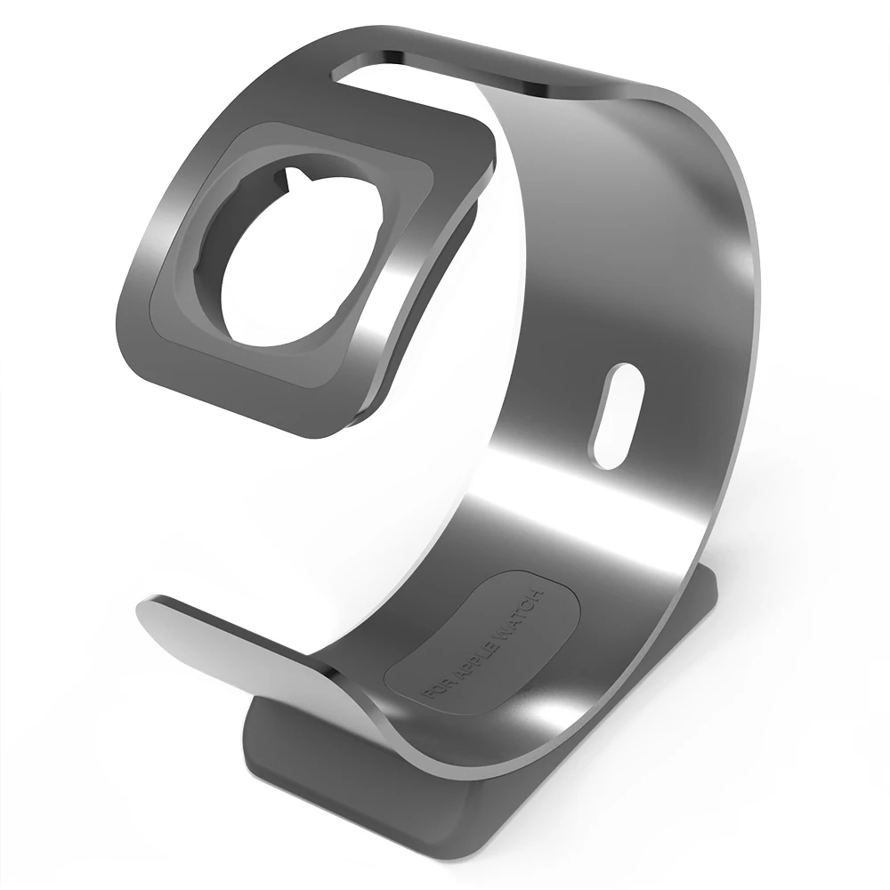GRAY Изысканный Алюминий кронштейн для apple watch Зарядное устройство Док-станция для зарядки держатель Подставка для apple watch charge 3/2/1 38 мм 42 мм - Цвет: GRAY