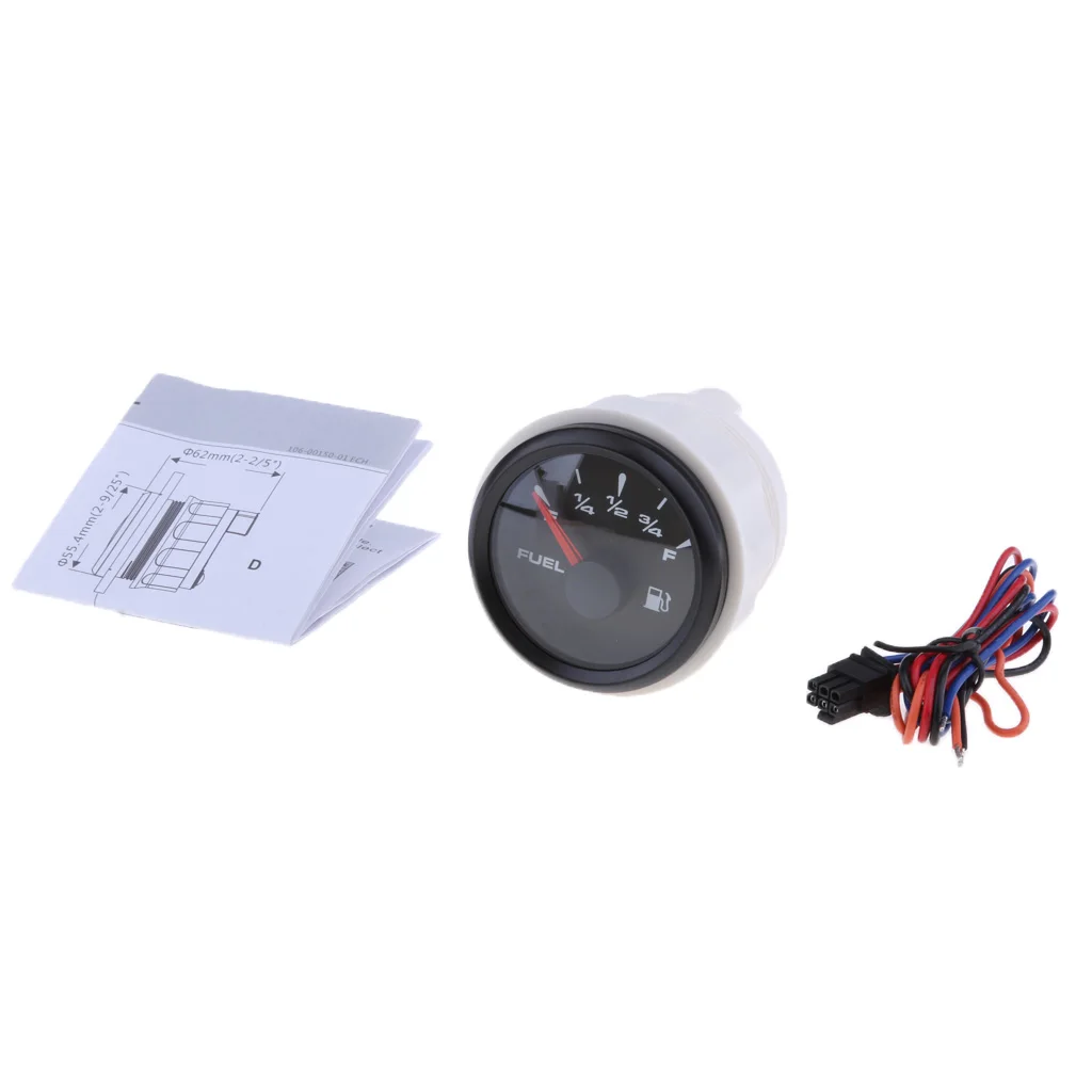 Stainless Steel Car Motorcycle Marine Fuel Lever Gauge - LED Digital Display