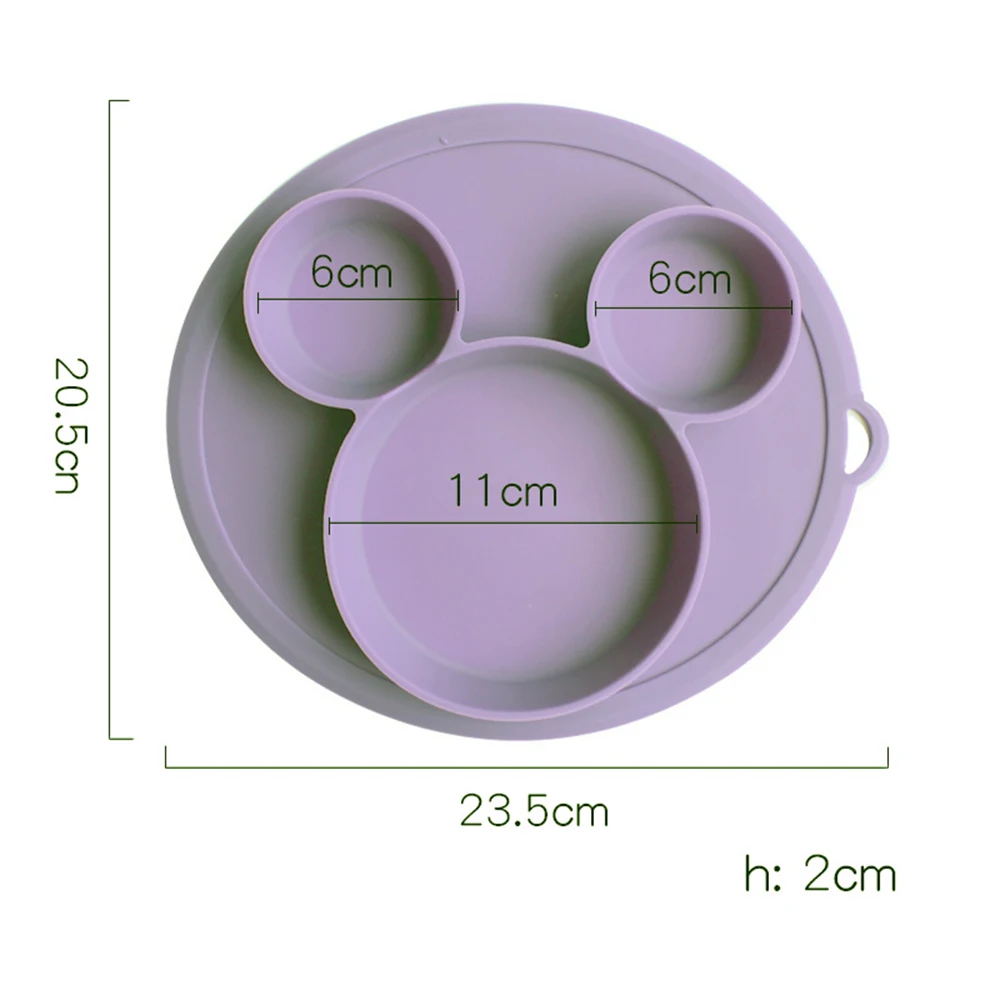 Силиконовая мышь в колесе для детей с крышкой детская чаша всасывания BPA бесплатное Кормление детская посуда детские обеденные блюда - Цвет: Purple