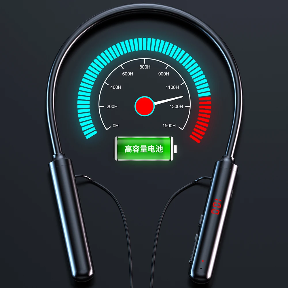 Bluetooth Headphones 5 0 Sports Earbuds IPX5 Waterproof Hanging Neck Sports Headset For Iphone 11 Xiaomi Redmi 10 Samsung S9