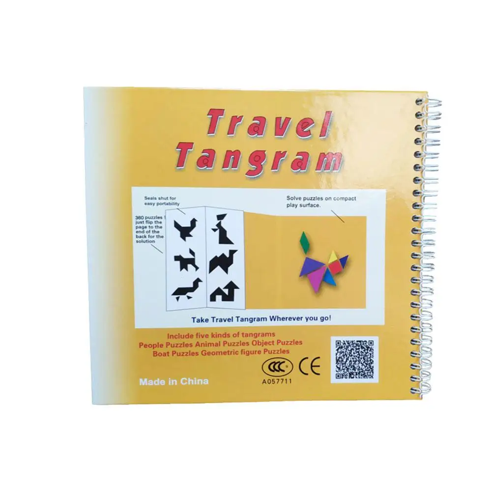 Tangram Игра Головоломка путешествия игры головоломки с решением вопросы красочная книга форма обучающая игрушка для малышей Дети