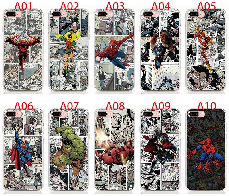 Чехол для телефона Blackberry KEYone/DTEK 70/KEY2/Motion/Passport Silver Edition из мягкого ТПУ силикона с принтом Marvel Comics