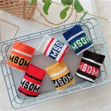 Г. Осенние новые стильные детские носки детские спортивные короткие носки с блестящими буквами модные носки простого дизайна западный стиль