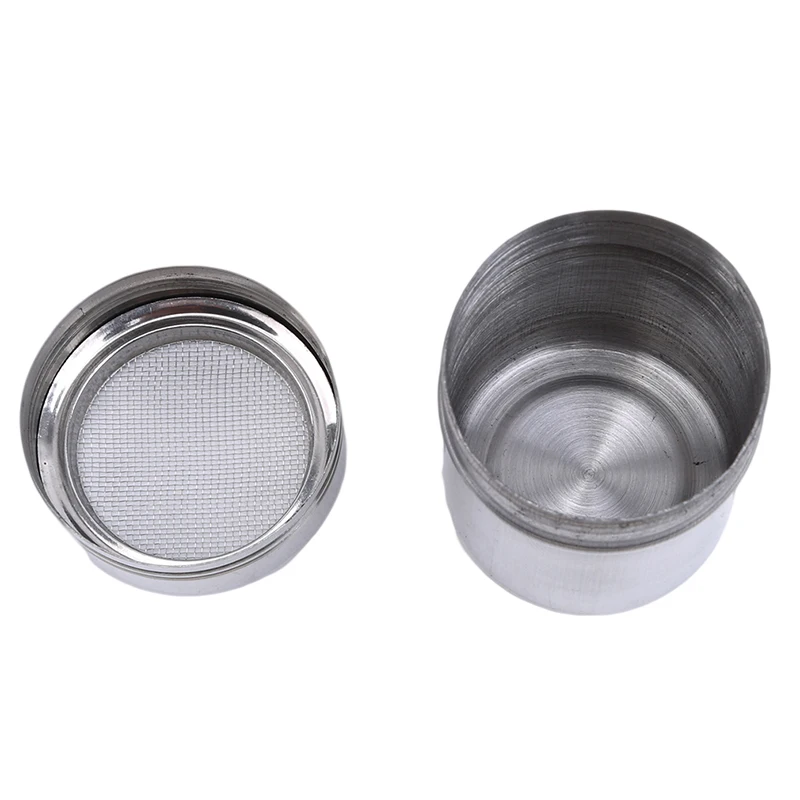 5cm Diam Stainless Steel Powder Sprinkle Extinguishers Tank Gauze Bucket Cocoa Powder Cinnamon Powder Dusting Cans