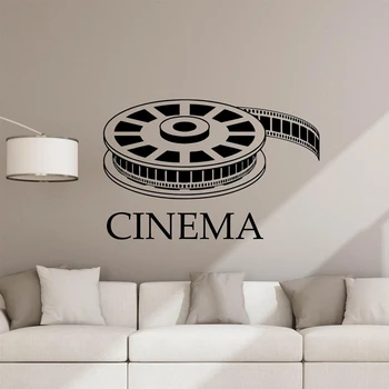 

Cinema Wall Decal Movie Film Poster Home Theater Sign Quote Playroom Vinyl Sticker Mural Gift Decor Film Strip Wall Art 2217