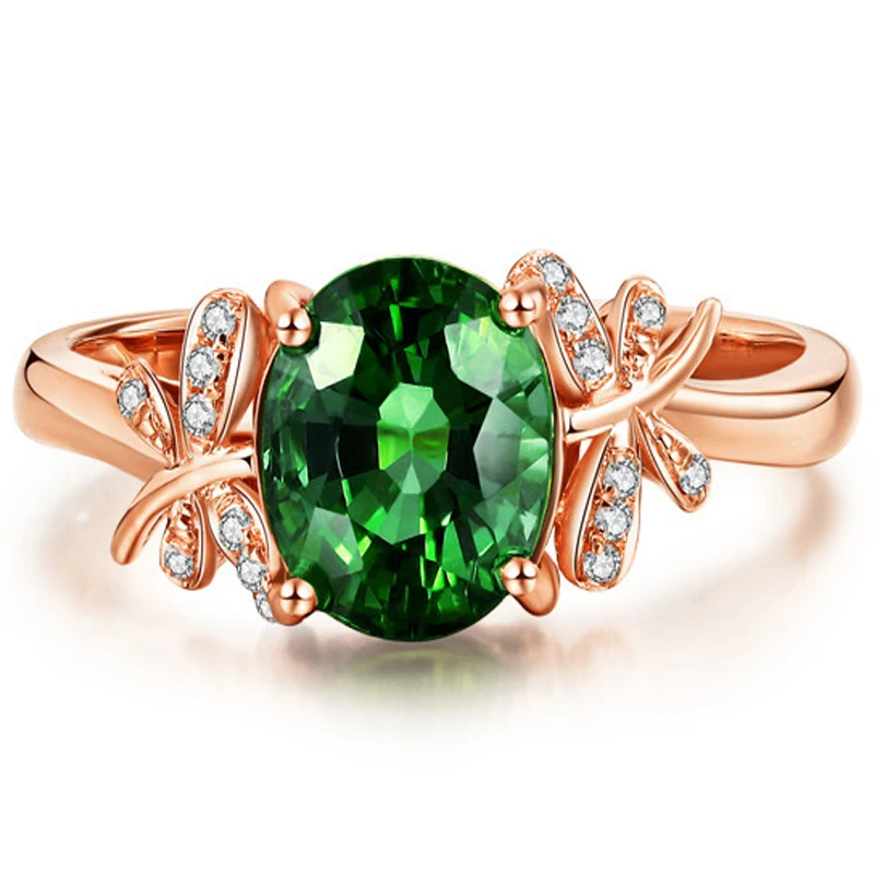 emerald ring 925 silver jewelry for female 11